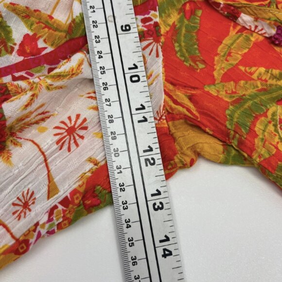 Haute Hippie Size M Kimono Top & Pant Set Colorful Tropical Bohemian Festival - Picture 12 of 16